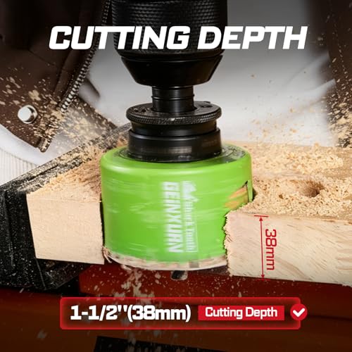 Geinxurn 2-1/2 Inch(64mm) Hole Saw, 2PCS HSS Bi-Metal Hole Saw Kit with Shark Tooth Hole Cutter for Wood,Drywall, PVC Boards and Thin Metal - color: 2 PCS 2-1/2"