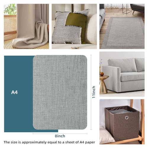 WILDREEDS 2 Pcs 8 x11 Inch Linen Repair Patches, Self-Adhesive Fabric Patch for Sofas, Couch, Furniture,Tote Bags, Car Seats (Beige Grey) - color: Beige Grey