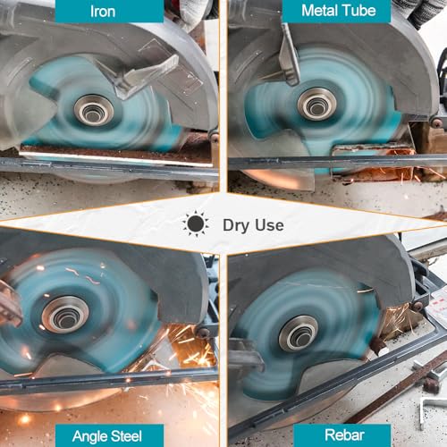 7-1/4" 48T Metal Circular Saw Blade - EXFEIN Tungsten Carbide Tipped Saw Blade Arbor 5/8" for Metal Sheet or Pipe, Angle Iron, Rebar, Ferrous Metals, Non-Ferrous Metals - size: 7-1/4"