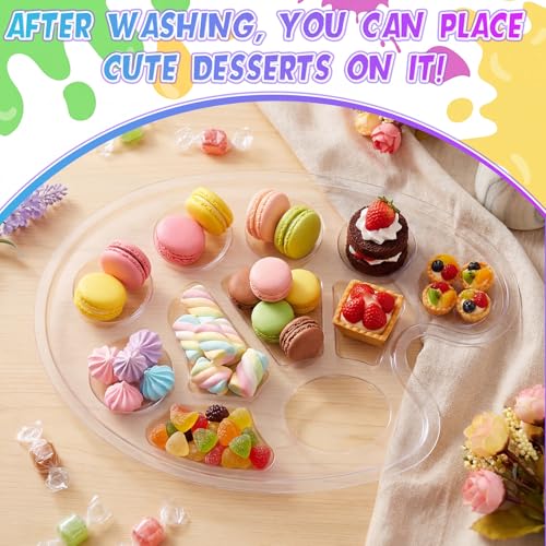 100 Pcs Large Clear Oval Paint Tray Palette Disposable Watercolor Palette Acrylic Paint Pallet Color Mixing Tray for Painting Party Oil Watercolor Craft Supplies DIY Art Painting Plastic - style: Oval