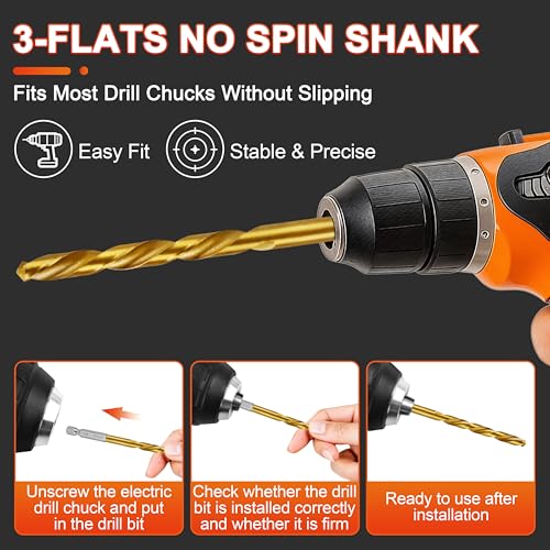 21 Pcs Titanium Coated Twist Hex Shank Drill Bit Set for DE-Walt DW1361