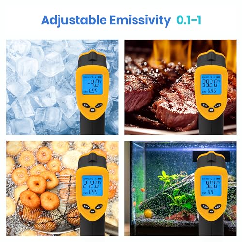 Etekcity Infrared Thermometer Laser Temperature Gun 774 - color: Light Yellow, style: Classic