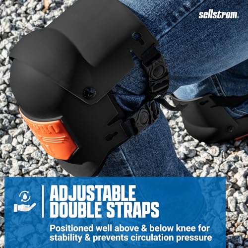 Sellstrom KneePro Professional Construction Kneepads for Work - Men & Women - color: Orange/Black (Hybrid Gel Pack)