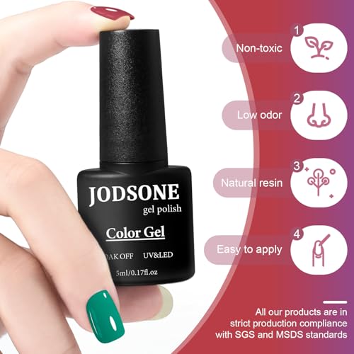 JODSONE Gel Nail Polish Kit with U V Light 32 Colors Gel Polish Set Soak Off Nail Kit Nail Art Salon or Home DIY Manicure Tools Gifts for Women - color: KIT-06