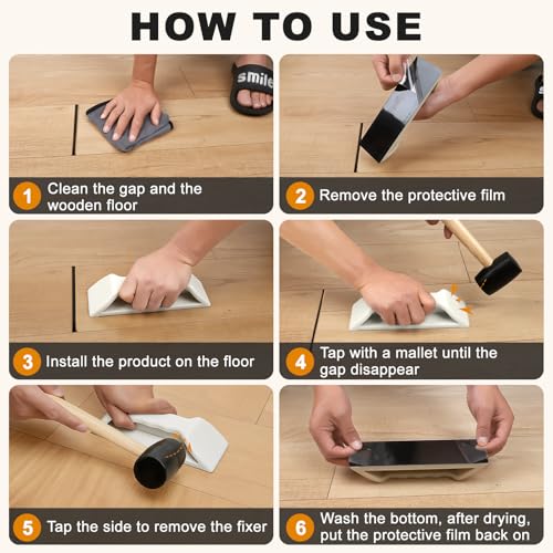 Floor Gap Fixer Tool Kit – Heavy-Duty Plank Grabber & Washable Adhesive Pad for Laminate, Vinyl, and Hardwood Flooring Repair (Only Plank Grabber) - style: Only Plank Grabber