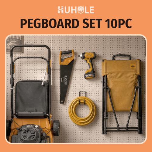 HUHOLE 10 Pack Pegboard Drill Holder Utility Hooks for 1/4 Inch Pegboard
