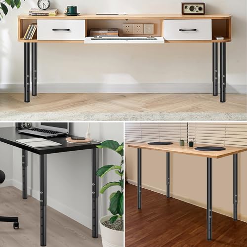 Adjustable Metal Desk Leg 21~36 Inch, Adjustable Metal Table Legs - size: 21~36 Inch（2 Pack）