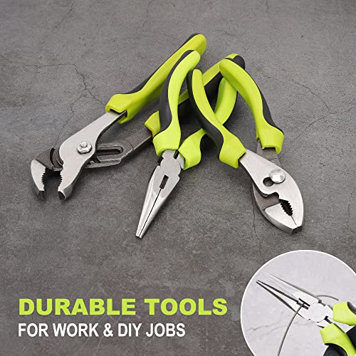FASTPRO 220-Piece Home Tool Set, Household Repairing Tool Kit, Green - color: Green
