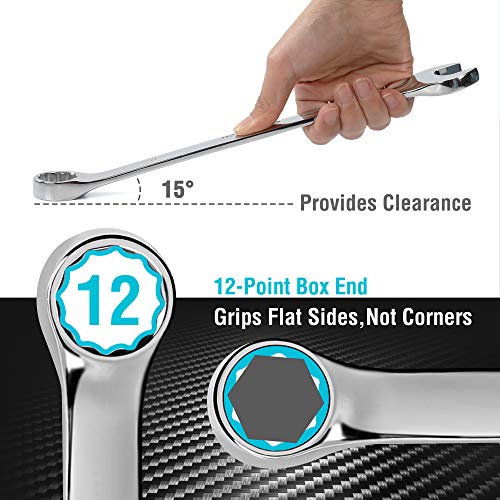 DURATECH Combination Wrench Set, SAE, 15-Piece, 1/4" to 1" - size: Set (1/4" to 1")