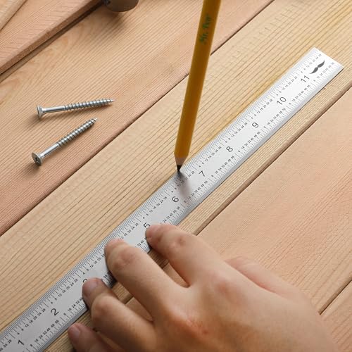 Mr. Pen- Machinist Ruler, 12 Inch, Stainless Steel Imperial - style: 12 inch