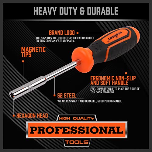 HORUSDY 2-Piece 1/4" Bit Driver Magnetic Screwdriver Bit Holder, 190mm and 90mm Long, Screwdriver Handle for Magnet Tip - style: 2-Piece 1/4" Bit Driver Magnetic Screwdriver Bit Holder
