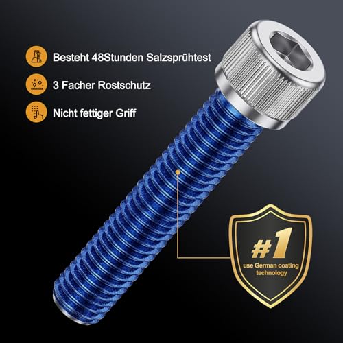 VIGRUE 1500PCS M3 x 4/5/6/8/10/12/14/16/18/20/25/30mm Screws Hex Socket Head Cap Bolts Nuts Kit, M3 Stainless Steel Screws Assortment Set with Allen Wrench and Tip Curved Tweezer