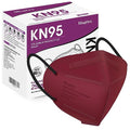 Miuphro KN95 Face Mask 25 Pack, 5-Layers Breathable KN95 Masks - color: Red