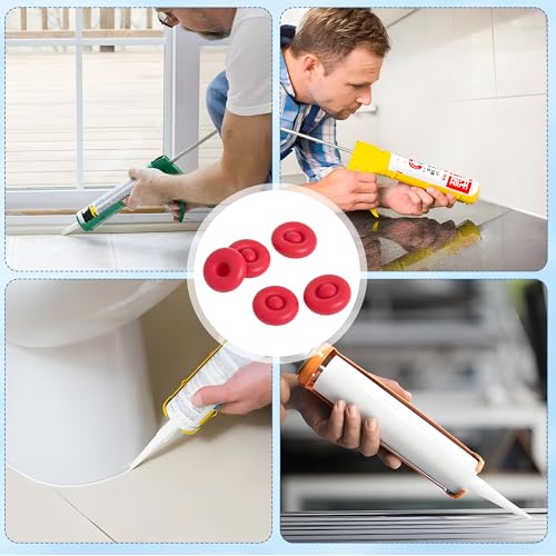 40PCS Caulk Tube Latex Sealing Caps, Caulking Gun Tip Caps - Universal Fit Caulk Tube Latex Sealing Caps for Sealing and Preserving Open Caulking Tube, Tight & Leak-proof Sealing