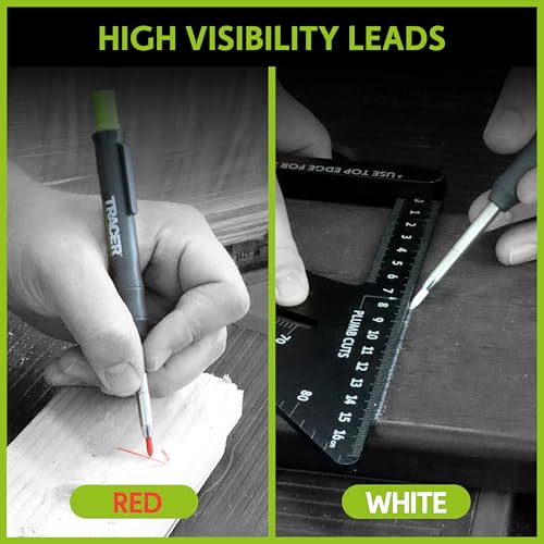 Tracer Pencil Refills - 12 x 2.8mm Deep Hole Leads, Red and White - size: pkg of 12