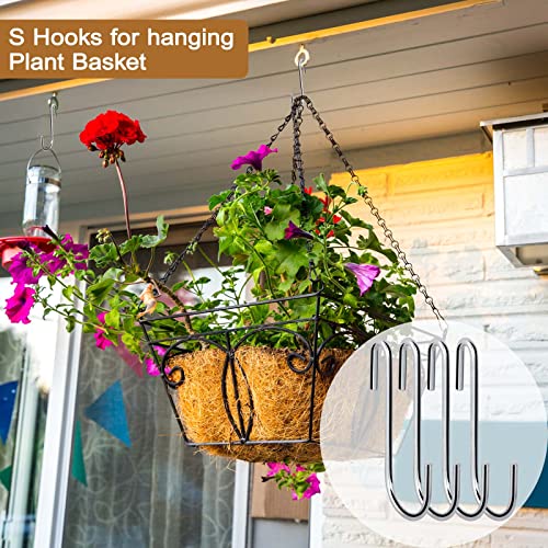 ESFUN 30 Pack Heavy Duty S Hooks Pan Pot Holder Rack Hooks Hanging Hangers S Shaped Hooks for Kitchenware Pots Utensils Clothes Bags Towels Plants -4 Inch - size: 4.0 inch