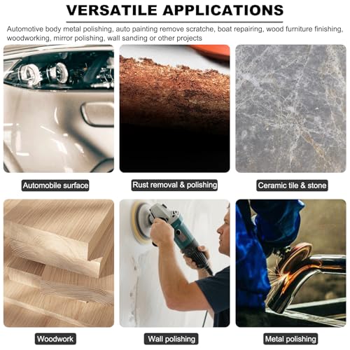 50 PCS 6 Inch Silicon Carbide Wet Dry Hook and Loop Sanding Discs- 320,400, 600, 800, 1000 Assorted Grit Waterproof Sandpaper for Automotive Wood Metal Polishing & Sanding - style: Coarse Grit