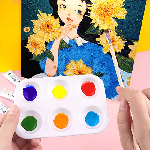 Tamaki 8 PCS Plastic Paint Tray Palettes, White - color: 8 Pcs