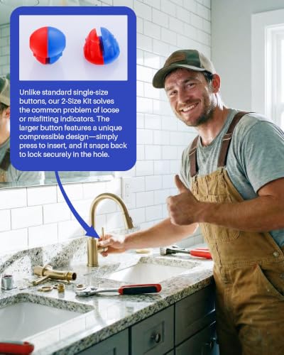 Hot and Cold Water Faucet Indicator 2 Size 10 PCS