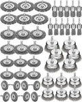 Rtteri 50 Pcs Coarse Wire Brush for Drill Set 1/4 Inch Hex