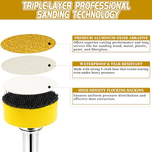 410 PCS 1 Inch Hook and Loop Sanding Discs Kits 40-800 Grit