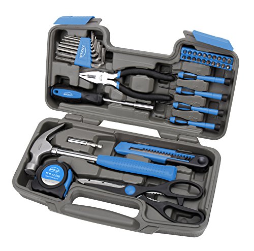 Apollo Tools 39 Piece General Household Tool Set, Blue DT9706 BL - color: Blue, size: 39-Piece (with Slip Joint Pliers + Scissors)