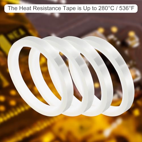 uxcell Clear Heat Tape, 1 Roll 10mmx33m 108ft High Temperature Heat Resistant Tape for Sublimation,Heat Vinyl Press,Heat Transfer, Circuit Board, No Residue - color: Clear, size: 10mmx33m