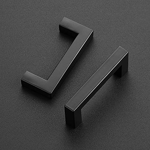 Ravinte Matte Black Cabinet Handles Square Pulls 3 Inch 3 Pack - size: 3-1/2 Inch (3 Inch Hole Center)
