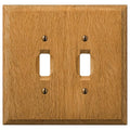 Amerelle Traditional Double Toggle Wood Wallplate in Light Oak - size: 2 Toggle