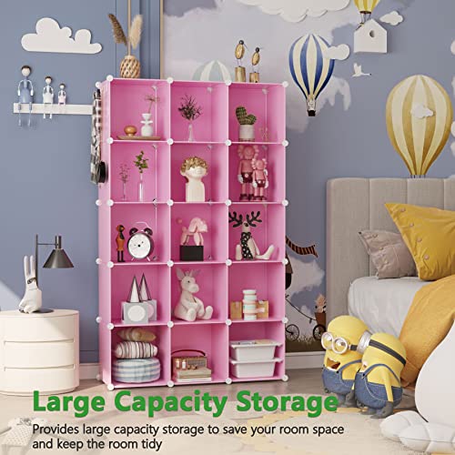 C&AHOME 16 Cube Storage Organizer Cube Shelves Units Storage Cubes, Pink - color: Pink