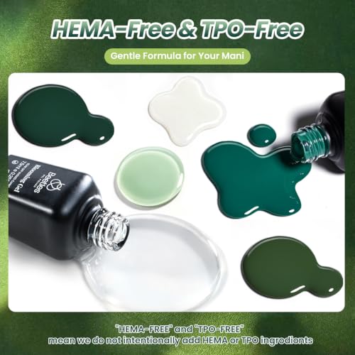 Beetles Green Gel Polish Set, Forest Spectrum 5 Colors with Blooming Gel - color: A - Green Multicolor | Forest Spectrum