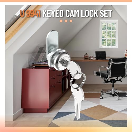 5/8" Cam Lock U 9941, for Drawers, Cabinets, File Boxes, 2 Sets - size: 5/8" Length