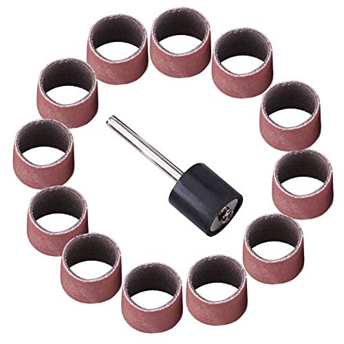 Premium #600 Grit Drum Sanding Sandpaper Bands Sleeves with Mandrel for Professional Woodworking and Craft Polishing Kit, Multifunctional Accessory (Large Sandpaper Circle 600 - size: Large sandpaper circle 600 grit