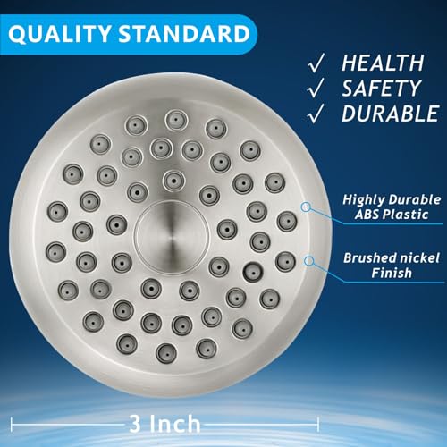 High Pressure Shower Head - Powerful Bathroom Pressure Boosting Showerhead - Perfect Universal Replacement for Rain Shower Heads(Brushed Nickel) - color: Brushed Nickel