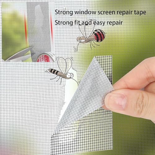 2026 New Strong Adhesive Screen Repair Tape, Screen Repair Kit Window Screen Repair Tape, Fiberglass Screen Tape Mesh Repair Suitable (5cm x 200cm) for mesh Doors and Windows Gray - color: Grey