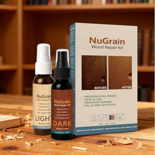 NuGrain Wood Repair Kit, Professional Wood Floor Scratch Repair, Floor Cover Nicks and Scratches, Hides Minor Defects, Restore a Finish for Wood