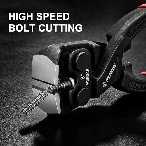 PURUS 8" High-Leverage End Cutting Pliers - Professional Heavy Duty CR-V Steel Nail Puller & Nipper, HRC60+ Induction Hardened Edge for Carpenter & Fence Repair