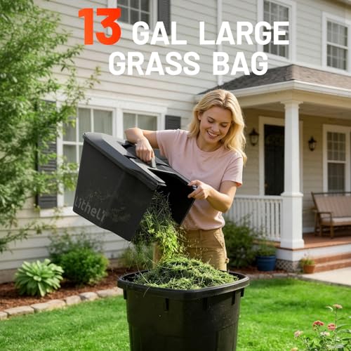 Litheli 40V Brushless Push Mower, 16″ Cordless Lawn Mower, 6 Adjustable Heights (1-3″), 50L Collection Bag & Mulching, 2×5.0Ah Batteries & Charger Included - color: Jet Black