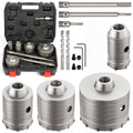 DAIMIT 9PCS Concrete Hole Saw Kits with 2 Drill Bits and SDS Plus & Max Shank, Hole Saw Tool Set for Concrete Cement Brick Stone Wall Drilling, Kit Size 65 80 100MM - size: 65 80 100MM
