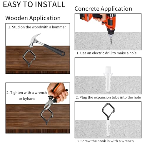 34 Pcs 2.2in Windproof Ceiling Hooks for Plants & Lights - color: Black, size: 34Pcs