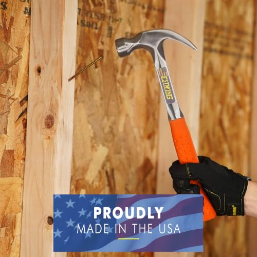 ESTWING Curved Claw Hammer, 20 oz Smooth Face, Shock Reduction Grip, EO-20C - size: 20 oz (Ounces)