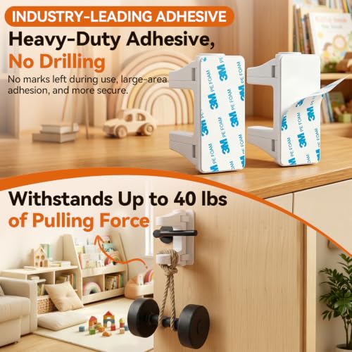 2 Pack Door Locks for Kids Safety, Childproof Door Lever Lock