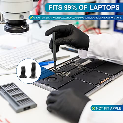 NINDEJIN 720pcs Laptop Notebook Computer Carbon Steel Screws Kit Set, Flat Head Phillips Screw Assortments, M1.4/1.7/2/2.5/3 Countersunk ssd Screws Accessories for SSD Toshiba DELL Sony Samsung - style: Flat Head