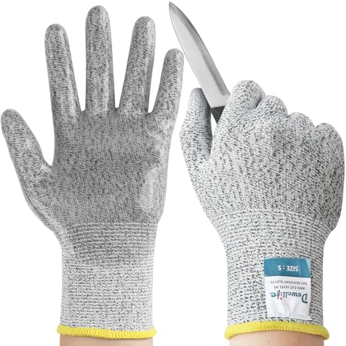 Dowellife Level 5 Cut Resistant Gloves with Silicone Coating Food Grade - size: Medium (Pack of 1), style: Silicone Coated