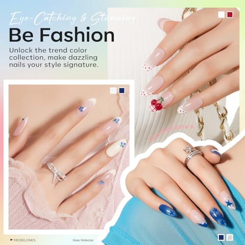 modelones Gel Nail Polish Set Nude Glitter 32PCS 28Colors Pink Blue Green - color: A2-Mild Palette