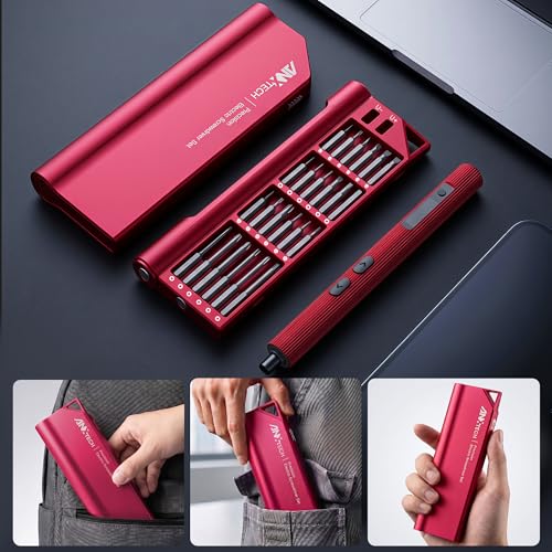 3.7V Mini Electric Screwdriver 52in1 Kit for Phone Laptop - color: 52-in-1-red