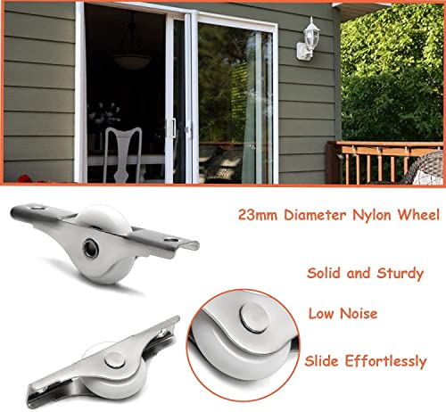 MroMax 10Pcs 23mm/0.91" Dia Screen Door Rollers Nylon White Sliding Wheel Electroplating Sliding Wheel with Stainless Steel Shell for Garage Screen Door - color: 10pcs White Wheel