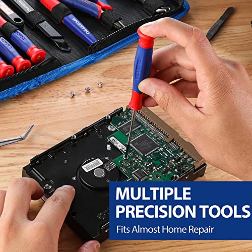WORKPRO 33PCS Precision Repair Tool Kit, Screwdriver, Pliers Set with Pouch