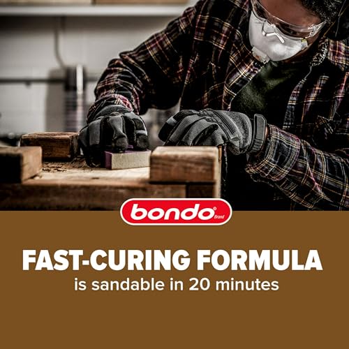 3M Bondo Wood Filler 30 oz (850.49 g) with Bondo Cream Hardner 0.5 oz (14g), Repairs Chips and Cracks in Wood, Sandable, Paintable, and Stainable (WF-QT-ES)