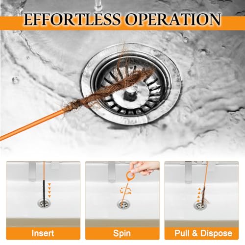 3pcs 50 Inch Drain Snake Hair Clog Remover Tool - style: 50 IN